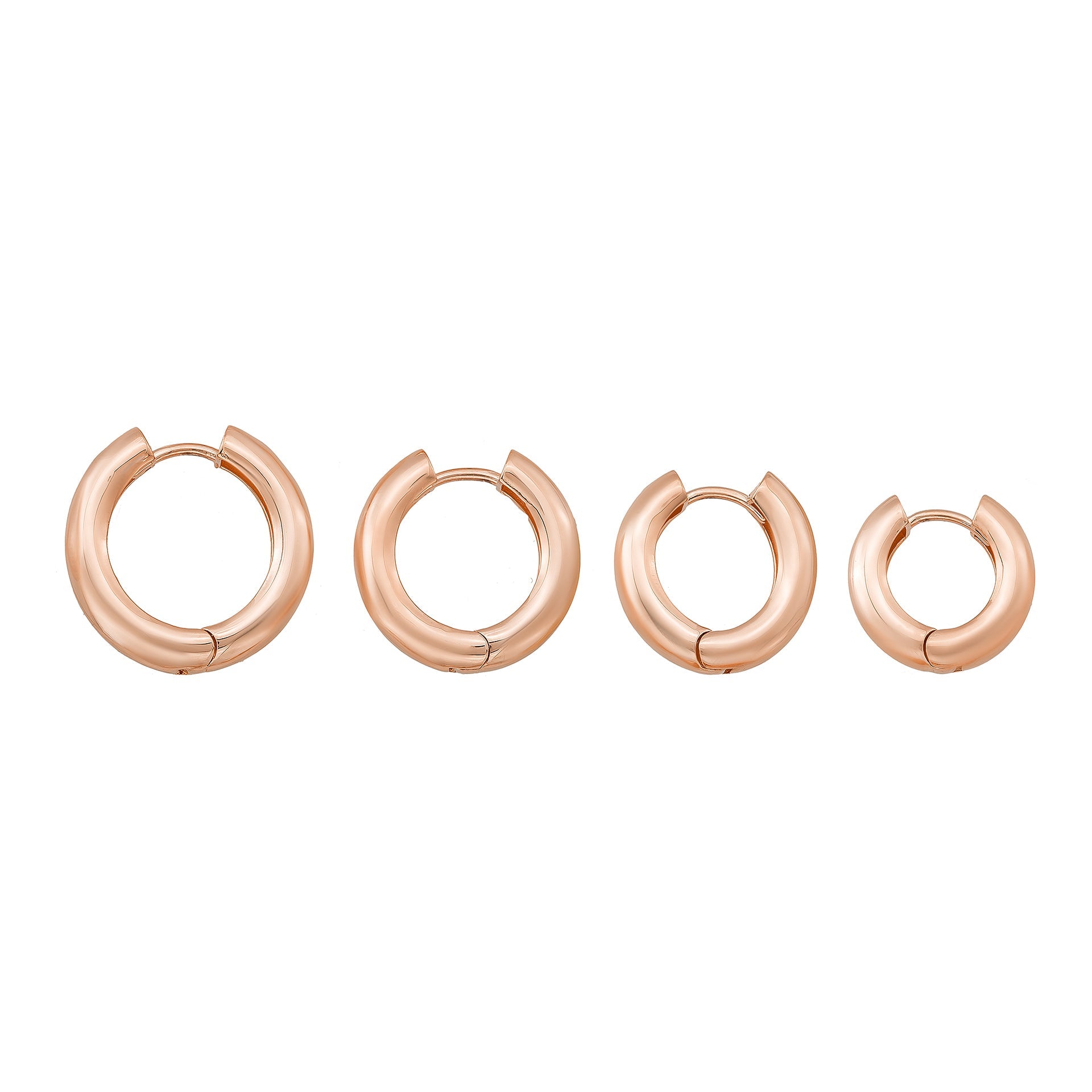 Round Hoop Huggies Earrings 14K Solid Gold | Minimalist Simple Huggy Hoops for Everyday Wear in 10 mm 11 mm 13 mm 15 mm