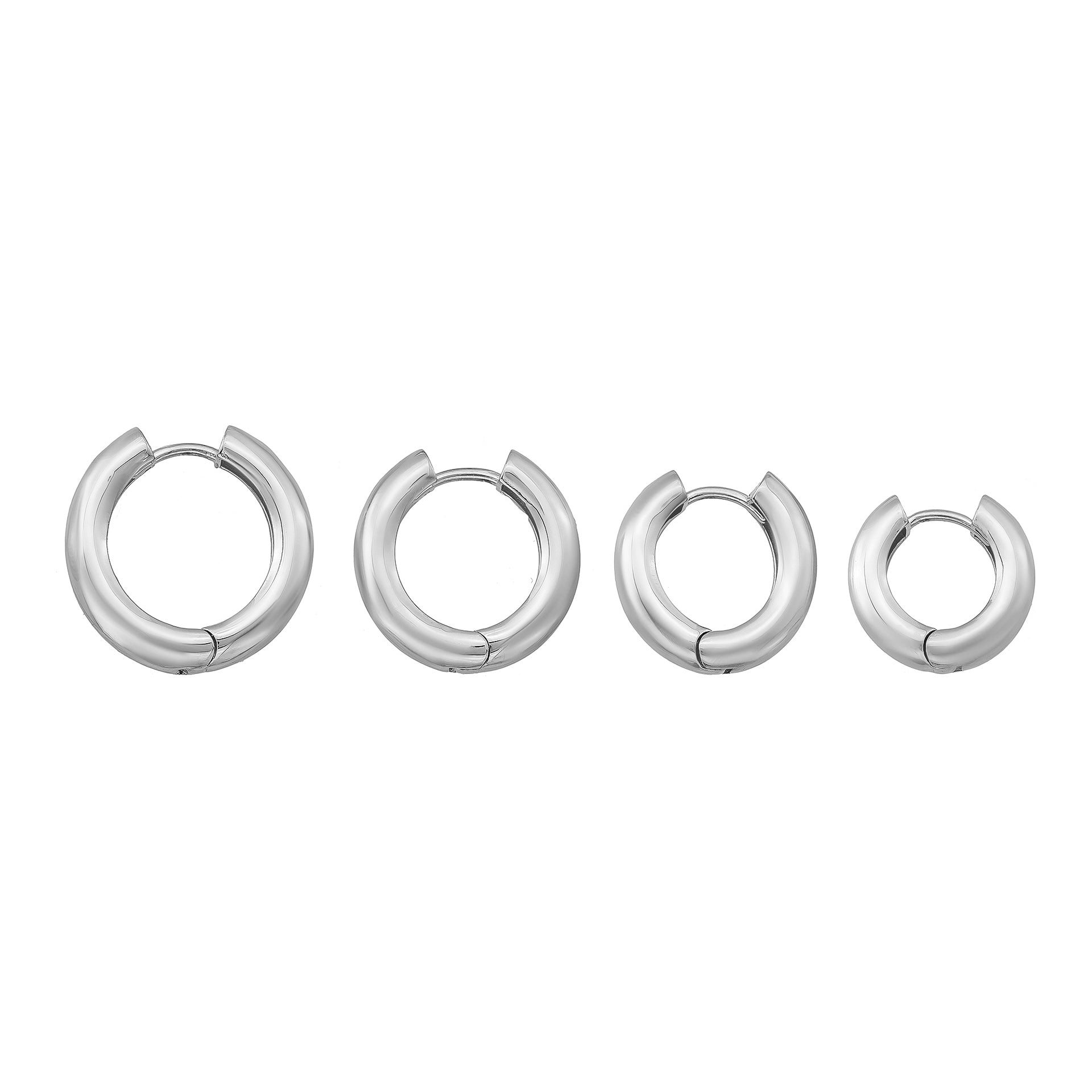 Round Hoop Huggies Earrings 14K Solid Gold | Minimalist Simple Huggy Hoops for Everyday Wear in 10 mm 11 mm 13 mm 15 mm