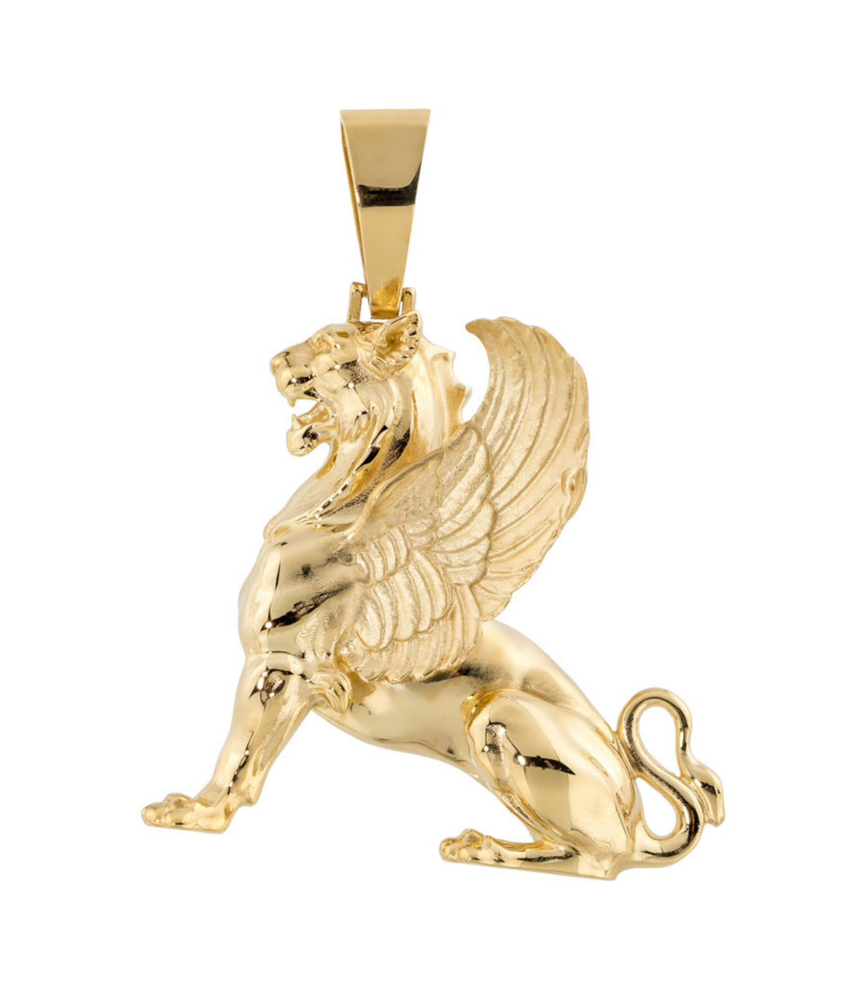 Winged Lion Pendant Necklace 14K Gold - Pendants