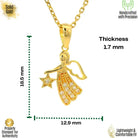 14K Gold Angel Necklace CZ Stone Star Pendant Dainty Charm Necklace Jewelry for Women