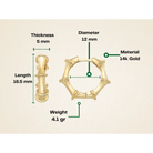 14K Gold Bamboo Hoop Earrings – 18mm Huggie Push Lock Hoops - Hoop Earrings