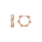 14K Gold Bamboo Hoop Earrings – 18mm Huggie Push Lock Hoops - Single (1 Earring) / Rose gold - Hoop Earrings
