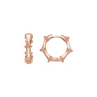 14K Gold Bamboo Hoop Earrings – 18mm Huggie Push Lock Hoops - Single (1 Earring) / Rose gold - Hoop Earrings