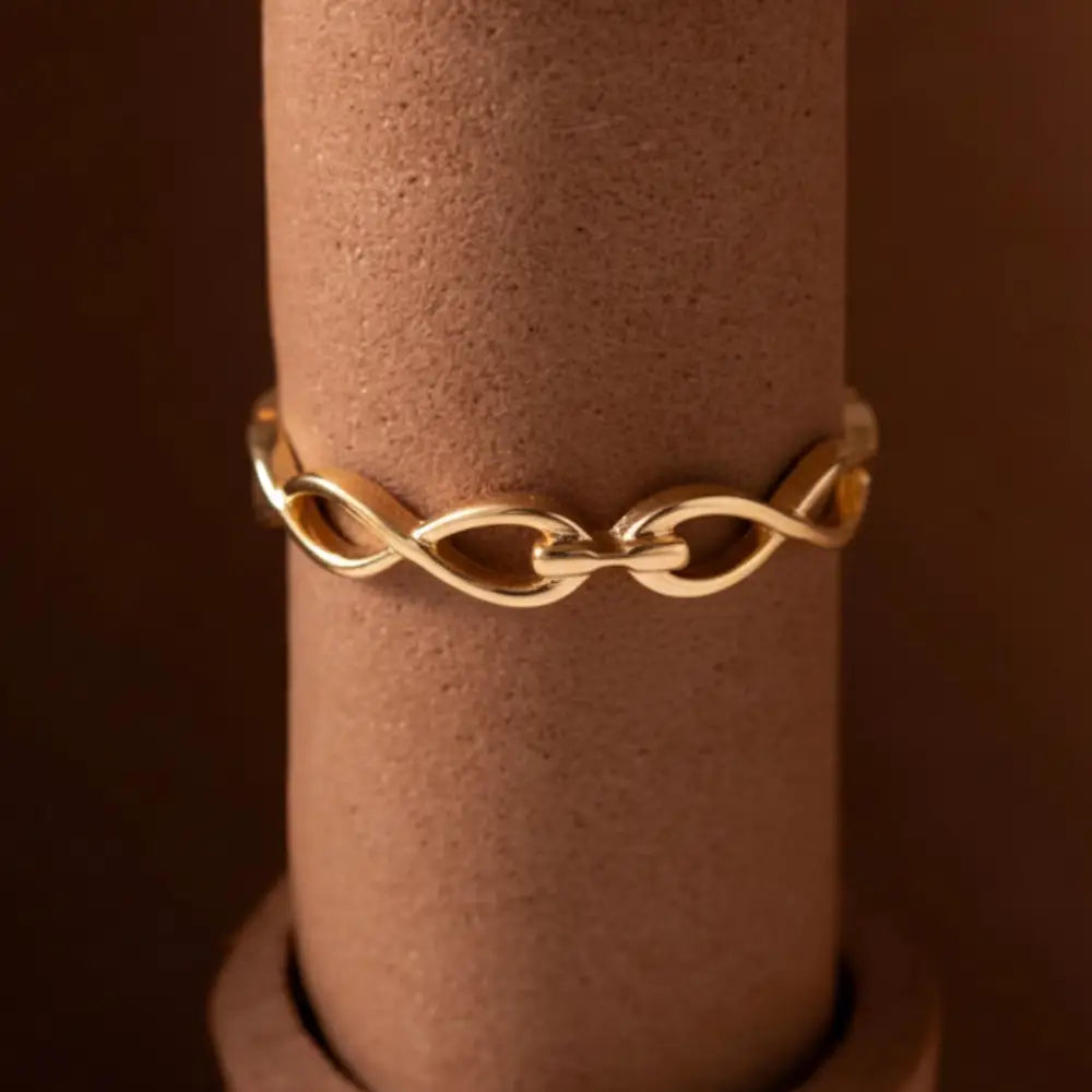 14K Gold Braided Band Handcrafted Delicate Ring for Women Elegant Jewelry Gift