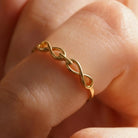 14K Gold Braided Band Handcrafted Delicate Ring for Women Elegant Jewelry Gift