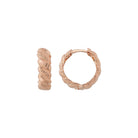 14K Gold Croissant Dome Hoop Earrings – Polished Twisted Huggies - Single (1 Earring) / 14K Rose Gold - Earrings