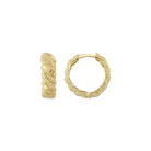 14K Gold Croissant Dome Hoop Earrings – Polished Twisted Huggies - Single (1 Earring) / 14K Yellow Gold - Earrings