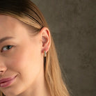 14K Gold Croissant Dome Hoop Earrings – Ribbed Chunky & Twisted Studs - Hoop Earrings