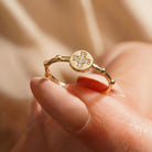 14K Gold Cross Ring with CZ Stone Faith Jewelry Elegant Adjustable Band