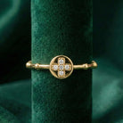 14K Gold Cross Ring with CZ Stone Faith Jewelry Elegant Adjustable Band