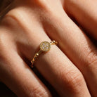14K Gold Cross Ring with CZ Stone Faith Jewelry Elegant Adjustable Band