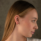 14K Gold Diamond Cut Huggie Hoop Earrings – Shiny Stacking Set of 2 - Hoop Earrings