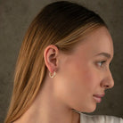 14K Gold Diamond Cut Huggie Hoop Earrings – Shiny Stacking Set of 2 - Hoop Earrings