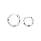 14K Gold Diamond Cut Huggie Hoop Earrings – Shiny Stacking Set of 2 - Hoop Earrings