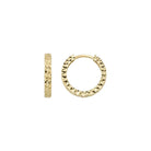 14K Gold Diamond Cut Huggie Hoop Earrings – Shiny Stacking Set of 2 - Single Large / 14K Yellow Gold - Hoop Earrings