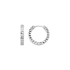 14K Gold Diamond Cut Huggie Hoop Earrings – Shiny Stacking Set of 2 - Single Small / 14K White Gold - Hoop Earrings