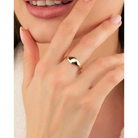 14K Gold Dome Ring for Women Minimal Plain Gold Band Classic Polished Jewelry