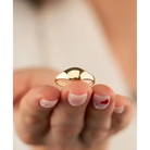 14K Gold Dome Ring for Women Minimal Plain Gold Band Classic Polished Jewelry