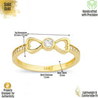 14K Gold Double Heart Ring Simulated Diamond Engagement Ring