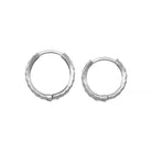 14K Gold Engraved Hoop Earrings Handcrafted Geometric Textured Design Jewelry for Her - Hoop Earrings