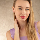 14K Gold Engraved Hoop Earrings Handcrafted Geometric Textured Design Jewelry for Her - Hoop Earrings