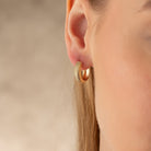 14K Gold Engraved Hoops Handcrafted Dainty Earrings for Women Jewelry for Her - Hoop Earrings