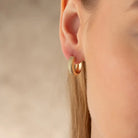 14K Gold Engraved Hoops Handcrafted Dainty Earrings for Women Jewelry for Her - Hoop Earrings