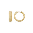 14K Gold Engraved Hoops Handcrafted Dainty Earrings for Women Jewelry for Her - Single Earring / 14K Yellow Gold - Hoop