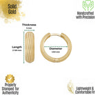 14K Gold Engraved Hoops Handcrafted Dainty Earrings for Women Jewelry for Her - Hoop Earrings
