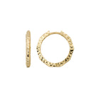 14K Gold Faceted Hoop Earrings Handmade Geometric Gold Jewelry for Women - Single Earring / 14K Yellow Gold - Hoop