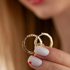 14K Gold Faceted Hoop Earrings Handmade Geometric Gold Jewelry for Women - Hoop Earrings