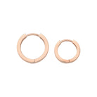 14K Gold Flat Edge Huggie Hoop Earrings – Simple Stacking Set of 2 Earrings - Hoop Earrings