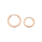 14K Gold Flat Edge Huggie Hoop Earrings – Simple Stacking Set of 2 Earrings - Hoop Earrings