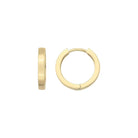 14K Gold Flat Edge Huggie Hoop Earrings – Simple Stacking Set of 2 Earrings - Single Small / 14K Yellow Gold - Hoop