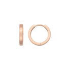 14K Gold Flat Edge Huggie Hoop Earrings – Simple Stacking Set of 2 Earrings - Single Small / 14K Rose Gold - Hoop