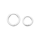 14K Gold Flat Edge Huggie Hoop Earrings – Simple Stacking Set of 2 Earrings - Hoop Earrings