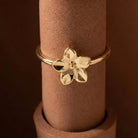 14K Gold Flower Ring Handcrafted Petal-Shaped Floral Design Minimalist Jewelry for Women