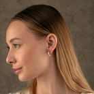 14K Gold Greek Key Hoop Earrings – 16mm Wide Infinity Huggies - Hoop Earrings