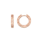 14K Gold Greek Key Hoop Earrings – 16mm Wide Infinity Huggies - Single (1 Earring) / 14K Rose Gold - Hoop Earrings