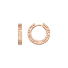 14K Gold Greek Key Hoop Earrings – 16mm Wide Infinity Huggies - Single (1 Earring) / 14K Rose Gold - Hoop Earrings