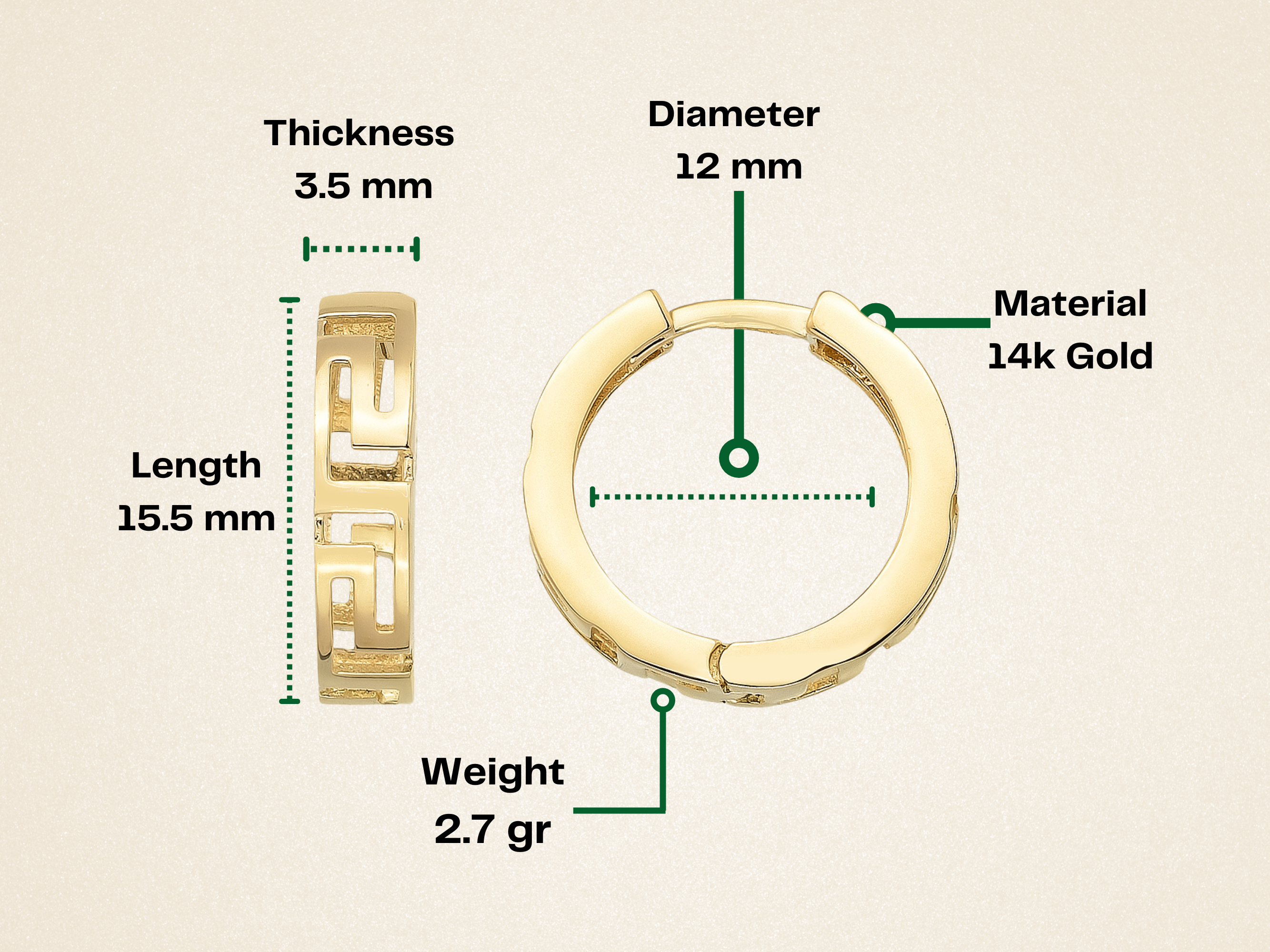 Here’s greek key earrings hoops huggie earring 14K solid gold. As a wide infinity greek key symbol huggy hoop earrings adding sophistication and sparkle to any outfit. The infinity key earring is  ideal for stacking or wearing alone. Discover the luxury of our greek pattern gold and large hoop earrings gift for her birthday or anniversary ceremony. If you re looking for 14k solid gold hoop and everyday wear hoops, here is the wide greek hoops and meander earrings for yourself.