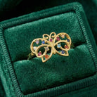 14K Gold Handmade Butterfly Ring Multicolor Gemstone Nature Design Elegant Fine Jewelry Ring