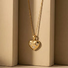 14K Gold Heart Pendant Necklace With Cz Stone Accents Elegant Gift Heart Shaped Jewelry - 10k Yellow Gold - Jewelry