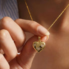 14K Gold Heart Pendant Necklace With Cz Stone Accents Elegant Gift Heart Shaped Jewelry - 10k Yellow Gold - Jewelry