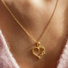 14K Gold Heart Pendant With Infinity Design Handmade Jewelry Elegant Gift For Her - Jewelry