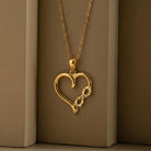 14K Gold Heart Pendant With Infinity Design Handmade Jewelry Elegant Gift For Her - Jewelry
