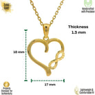 14K Gold Heart Pendant With Infinity Design Handmade Jewelry Elegant Gift For Her - Jewelry