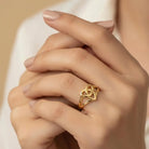14K Gold Infinity Interlocking Trinity Ring Minimal Modern Jewelry for Women