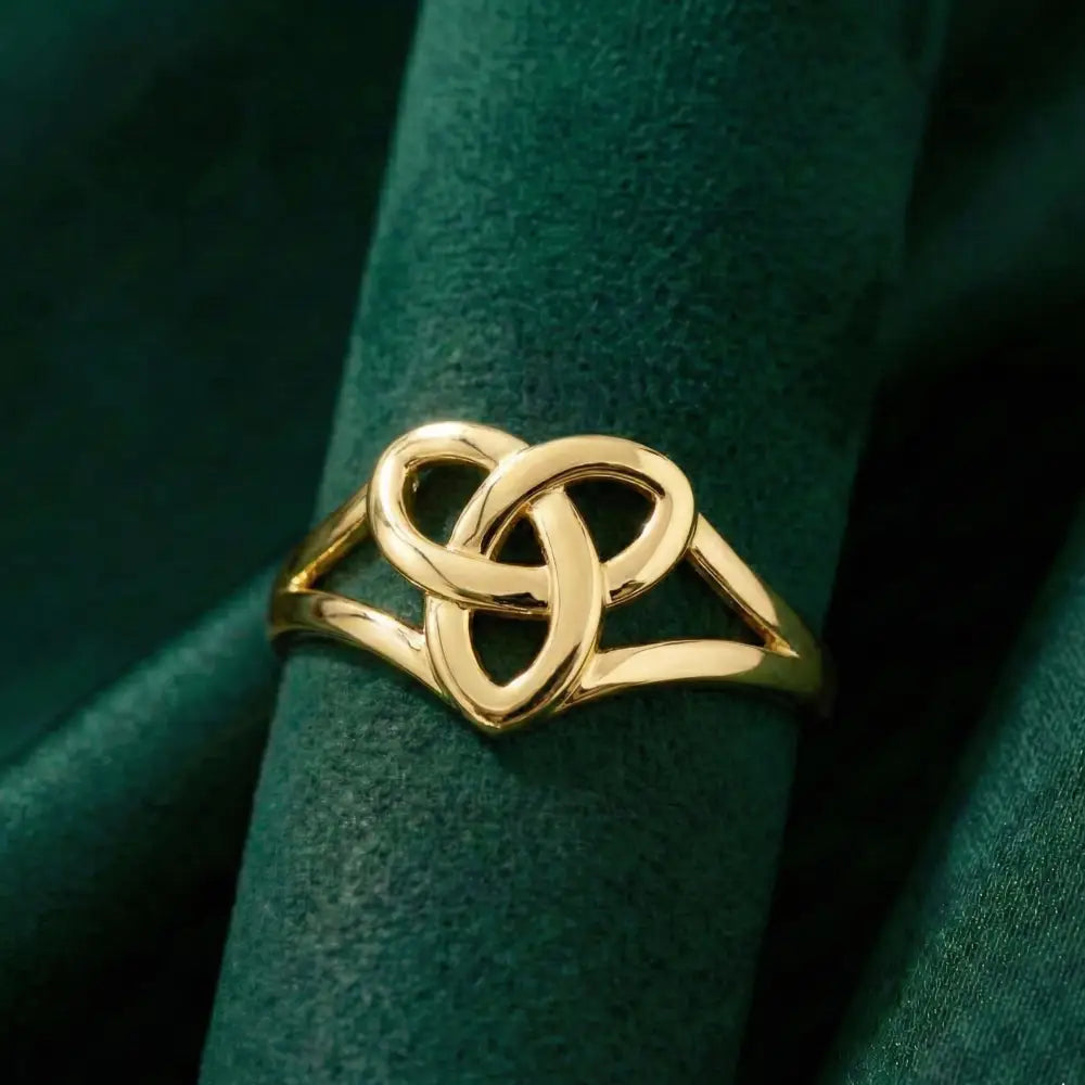 14K Gold Infinity Interlocking Trinity Ring Minimal Modern Jewelry for Women