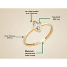 14K Gold Marquise Cut CZ Engagement Ring Bezel Set